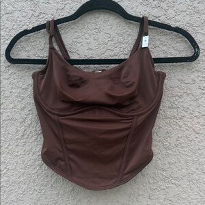 PINK Victoria's Secret Brown Crop Tank Top